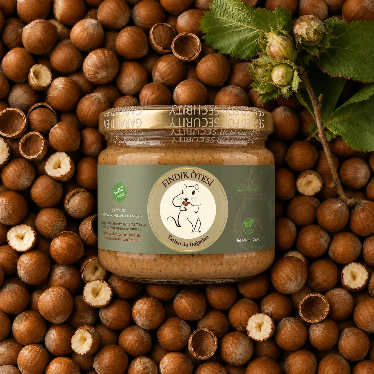 %80 Fındık Ezmesi Pancar Şekerli 250gr