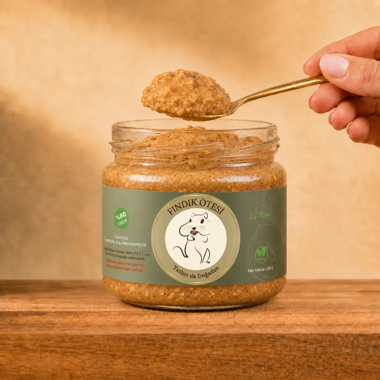 %80 Fındık Ezmesi Pancar Şekerli 250gr