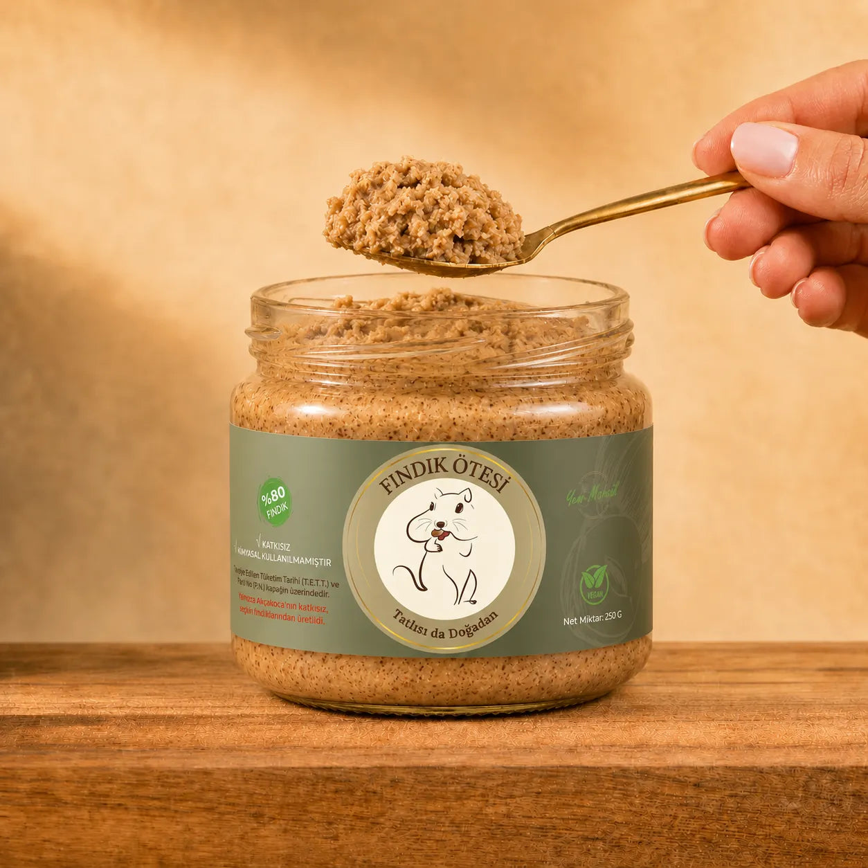 %80 Fındık Ezmesi Pancar Şekerli 250gr